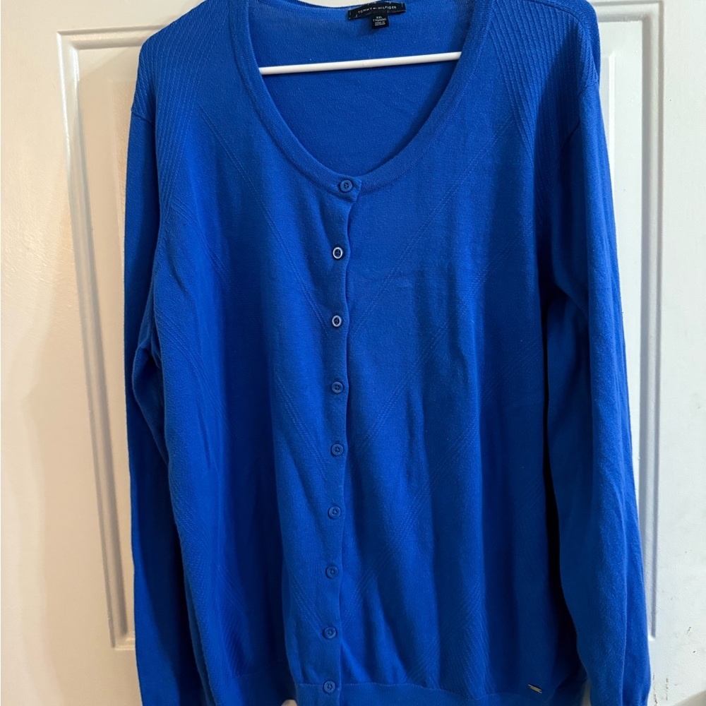 Cozy Tommy Hilfiger Women's Vibrant Blue Cardigan
